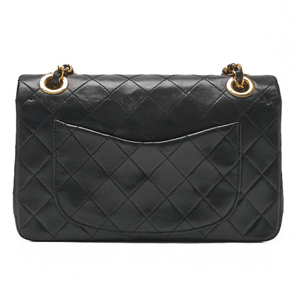 CHANEL Chain Shoulder Bag Matelasse 23cm Double Flap Lambskin Navy Gold-Tone Hardware, Pre-Owned