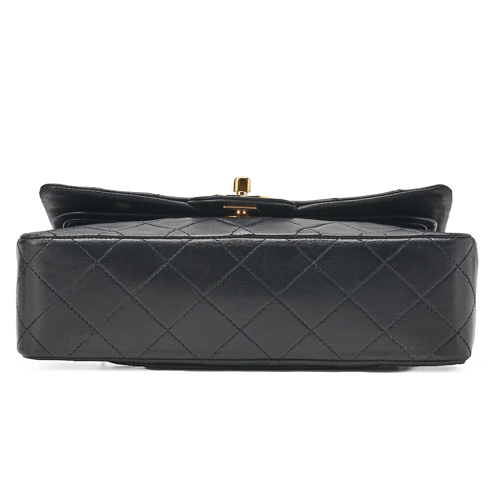 CHANEL Chain Shoulder Bag Matelasse 23cm Double Flap Lambskin Navy Gold-Tone Hardware, Pre-Owned