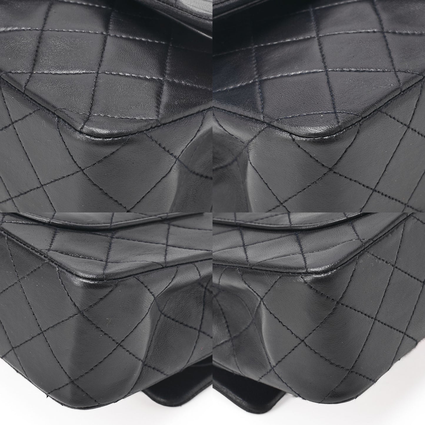 CHANEL Chain Shoulder Bag Matelasse 23cm Double Flap Lambskin Navy Gold-Tone Hardware, Pre-Owned