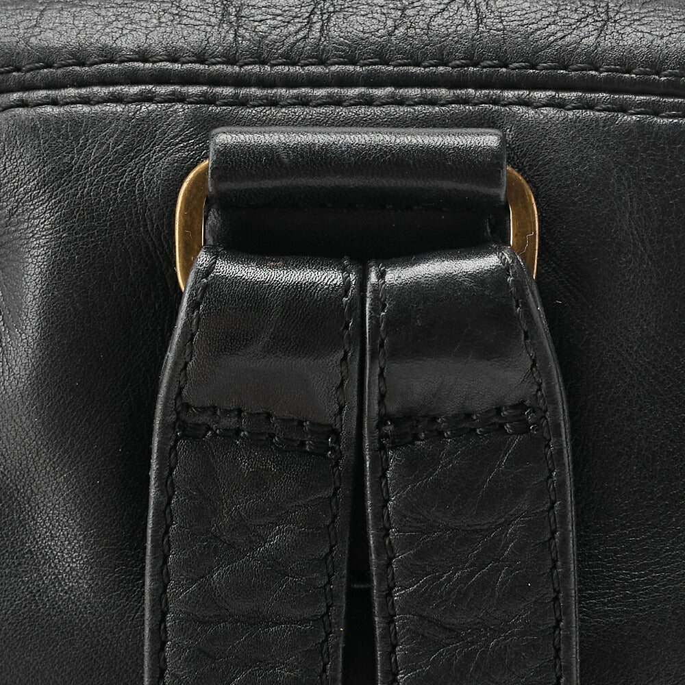 CHANEL Coco Mark Tortoiseshell Plate Backpack Lambskin Black Silver-Tone Hardware, Pre-Owned