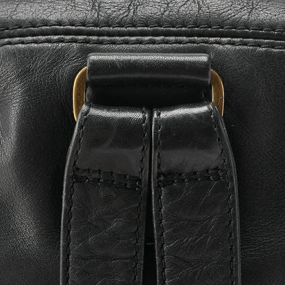 CHANEL Coco Mark Tortoiseshell Plate Backpack Lambskin Black Silver-Tone Hardware, Pre-Owned