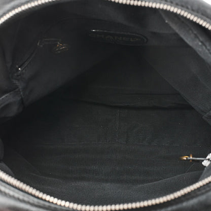 CHANEL Coco Mark Tortoiseshell Plate Backpack Lambskin Black Silver-Tone Hardware, Pre-Owned