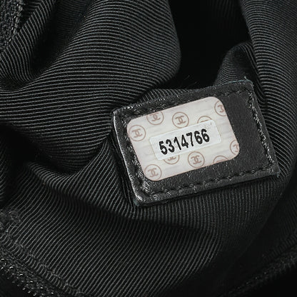 CHANEL Coco Mark Tortoiseshell Plate Backpack Lambskin Black Silver-Tone Hardware, Pre-Owned