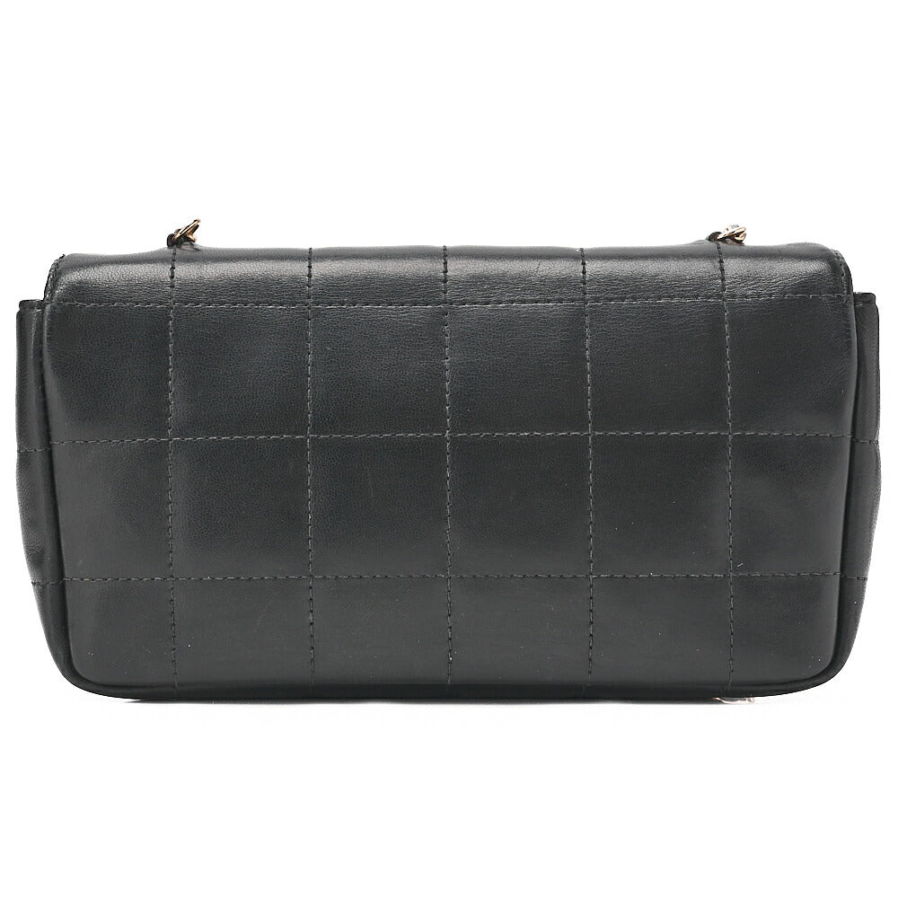 CHANEL Shoulder Bag Shoulder Bag Chocolate Bar Lambskin Black Gold-Tone Hardware, Pre-Owned