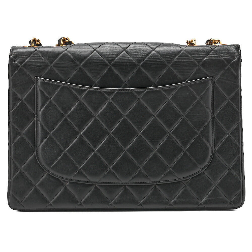 CHANEL Chain Shoulder Bag Big Coco Mark Matelasse 30cm Single Flap Lambskin Black Gold-Tone Hardware, Pre-Owned