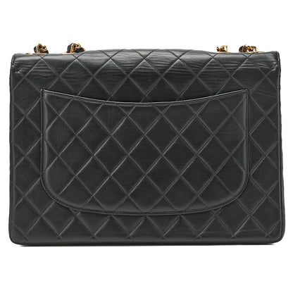CHANEL Chain Shoulder Bag Big Coco Mark Matelasse 30cm Single Flap Lambskin Black Gold-Tone Hardware, Pre-Owned