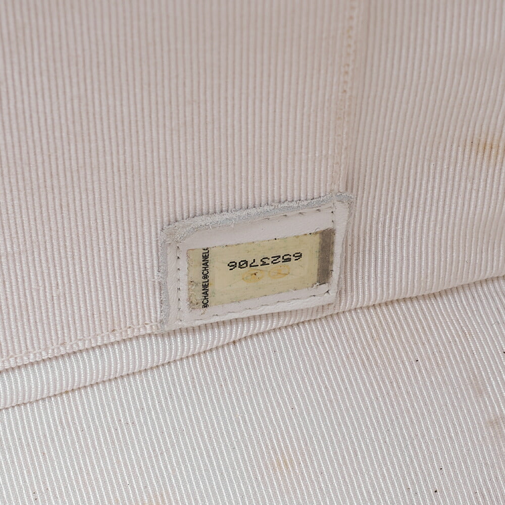 CHANEL Matelasse Wild Stitch Chain Tote Bag Calf White Gold-Tone Hardware, Pre-Owned