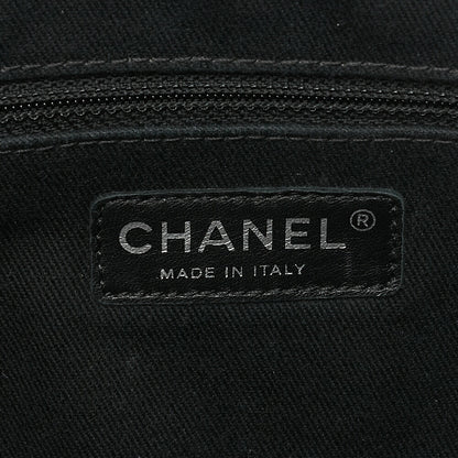 CHANEL Caviar Skin Matrasse 25cm Single Flap Chain Shoulder Blue Silver-Tone Hardware, Pre-Owned