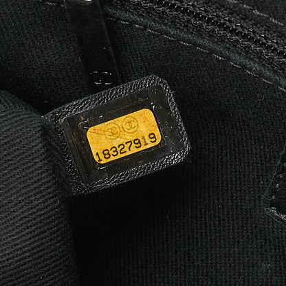 CHANEL Caviar Skin Matrasse 25cm Single Flap Chain Shoulder Blue Silver-Tone Hardware, Pre-Owned