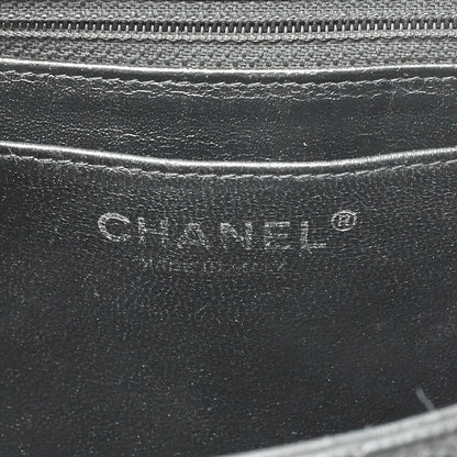 CHANEL Caviar Skin Deca Matassse 29cm Single Flap Chain Shoulder Bag Black Silver-Tone Hardware, Pre-Owned
