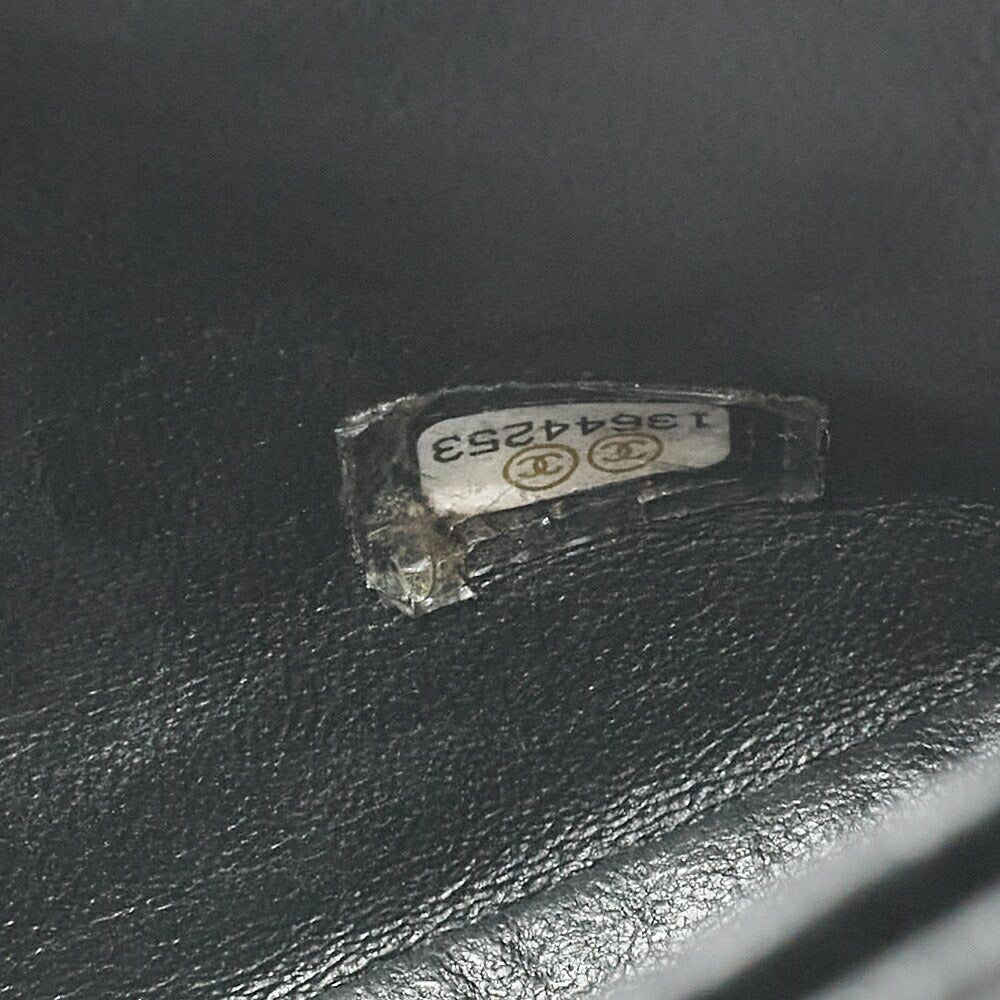 CHANEL Caviar Skin Deca Matassse 29cm Single Flap Chain Shoulder Bag Black Silver-Tone Hardware, Pre-Owned