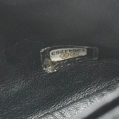 CHANEL Caviar Skin Deca Matassse 29cm Single Flap Chain Shoulder Bag Black Silver-Tone Hardware, Pre-Owned