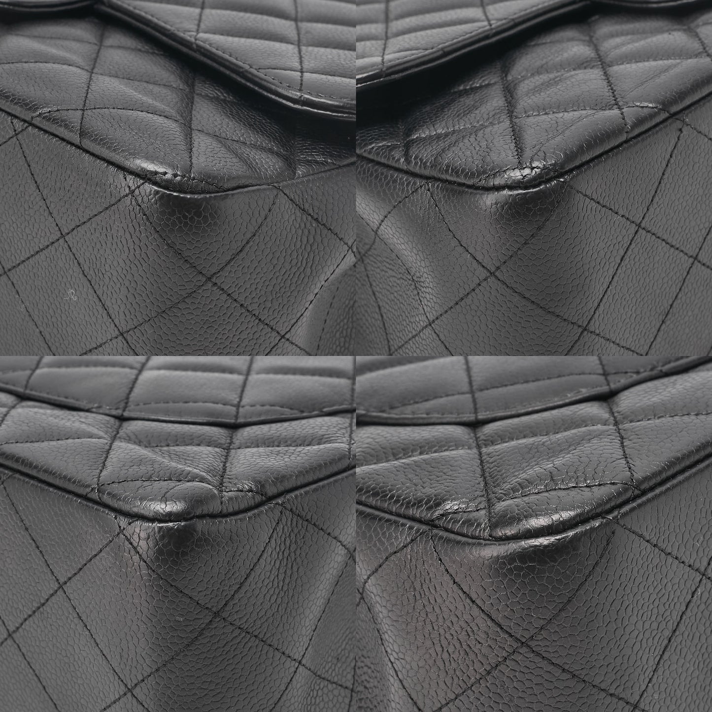 CHANEL Caviar Skin Deca Matassse 29cm Single Flap Chain Shoulder Bag Black Silver-Tone Hardware, Pre-Owned