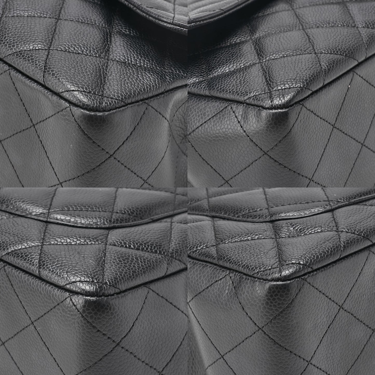 CHANEL Caviar Skin Deca Matasse 30cm Single Flap Chain Shoulder Bag Black Gold-Tone Hardware, Pre-Owned