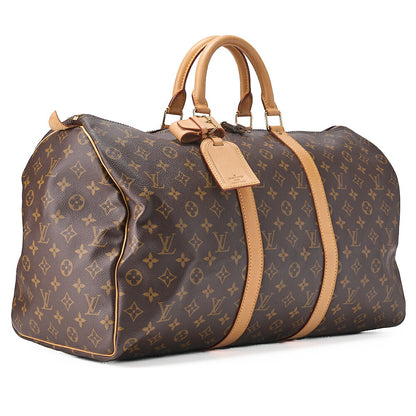 LOUIS VUITTON Louis Vuitton Monogram Keepol Handi?re 50 Boston Bag M41416 Brown Gold-Tone Hardware, Pre-Owned