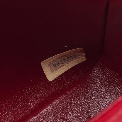 CHANEL Chain Shoulder Bag Matelasse Round Flap Lambskin Red Gold-Tone Hardware, Pre-Owned