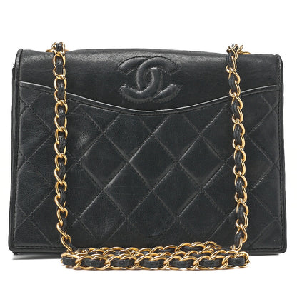 CHANEL Matelasse Full Flap Magnetic Lock Lambskin Black Coco Mark Gold-Tone Hardware, Pre-Owned