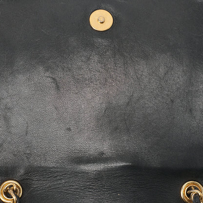 CHANEL Matelasse Full Flap Magnetic Lock Lambskin Black Coco Mark Gold-Tone Hardware, Pre-Owned