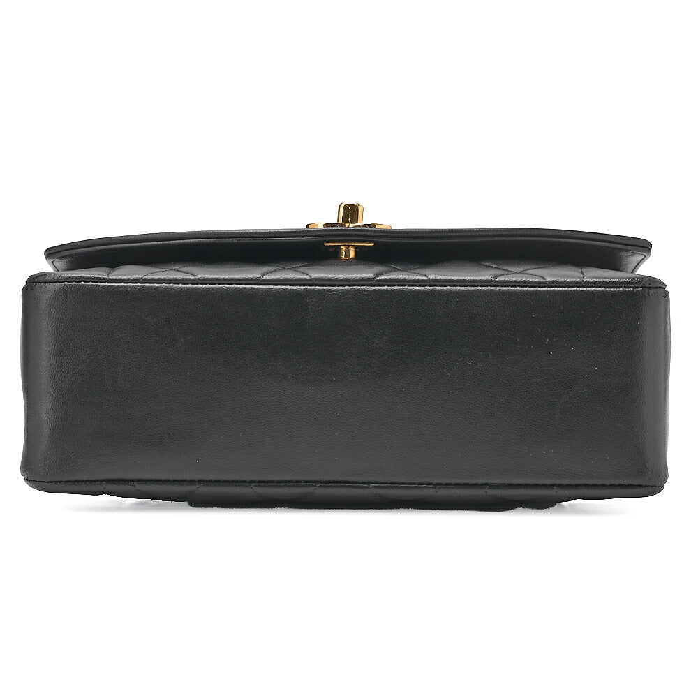 CHANEL Shoulder Bag Matelasse Lambskin Diana 22cm Flap Chain Shoulder Black Gold-Tone Hardware, Pre-Owned