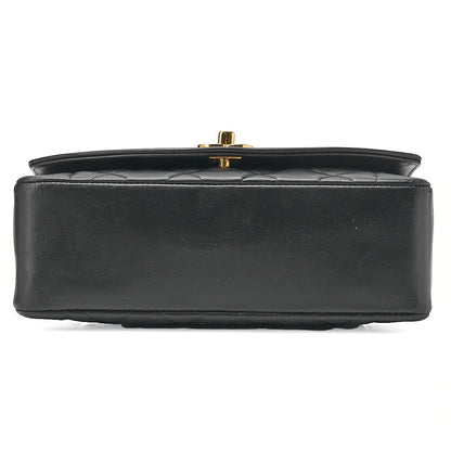 CHANEL Shoulder Bag Matelasse Lambskin Diana 22cm Flap Chain Shoulder Black Gold-Tone Hardware, Pre-Owned