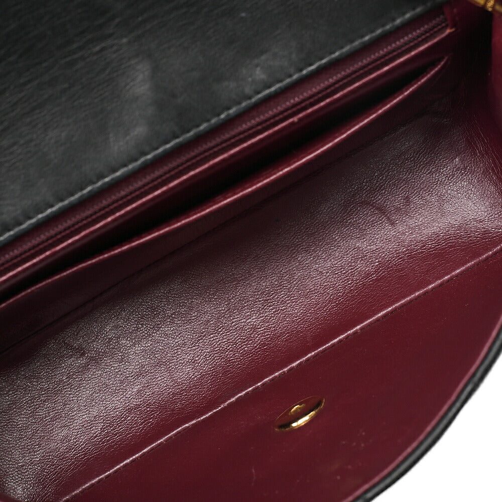 CHANEL Shoulder Bag Matelasse Lambskin Diana 22cm Flap Chain Shoulder Black Gold-Tone Hardware, Pre-Owned