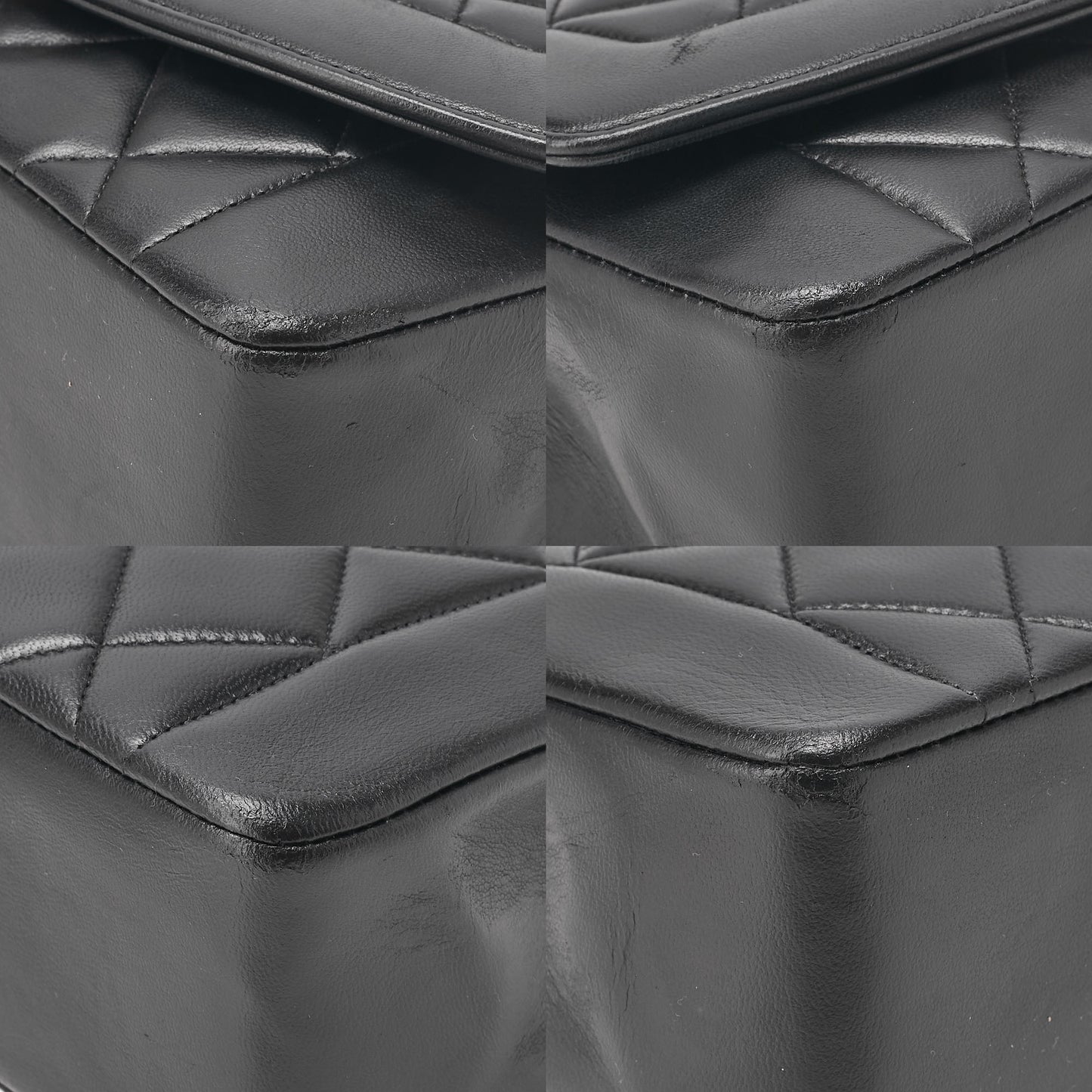 CHANEL Shoulder Bag Matelasse Lambskin Diana 22cm Flap Chain Shoulder Black Gold-Tone Hardware, Pre-Owned