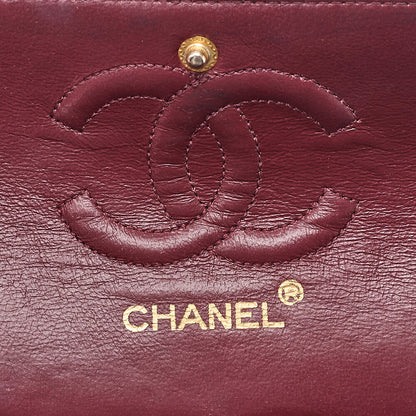 CHANEL Chain Shoulder Bag Matelasse 23cm Double Flap Lambskin Black Gold-Tone Hardware, Pre-Owned