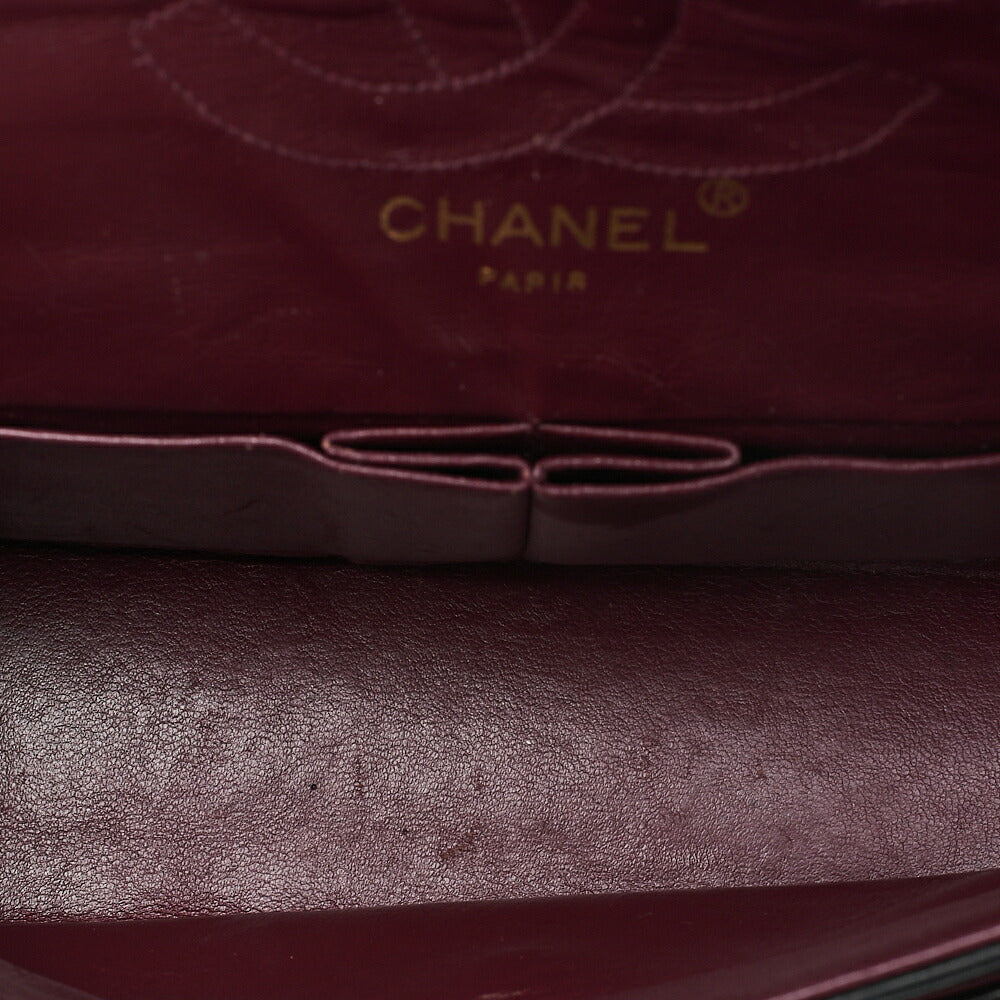 CHANEL Chain Shoulder Bag Matrasse Double Flap 23cm Lambskin Black Gold-Tone Hardware, Pre-Owned