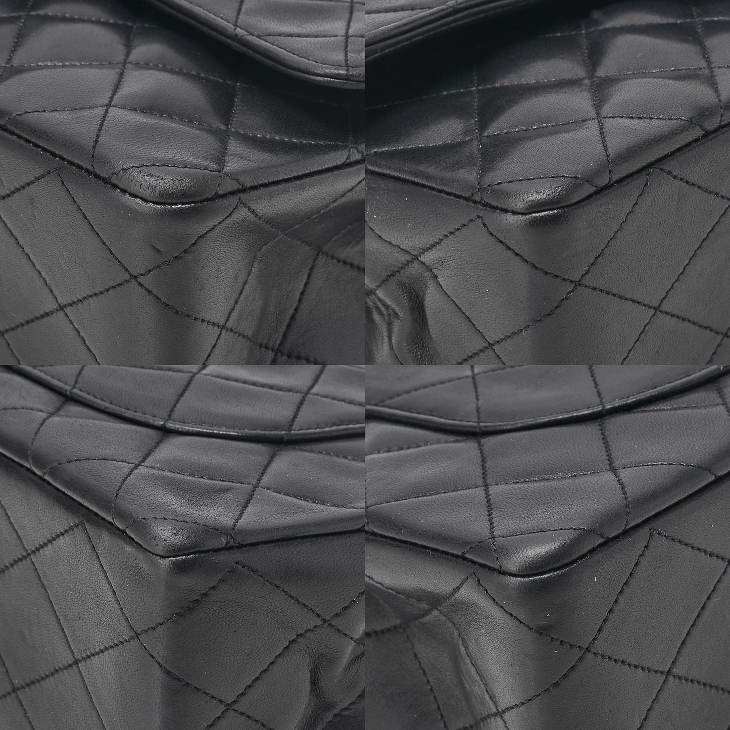 CHANEL Chain Shoulder Bag Matrasse Double Flap 23cm Lambskin Black Gold-Tone Hardware, Pre-Owned