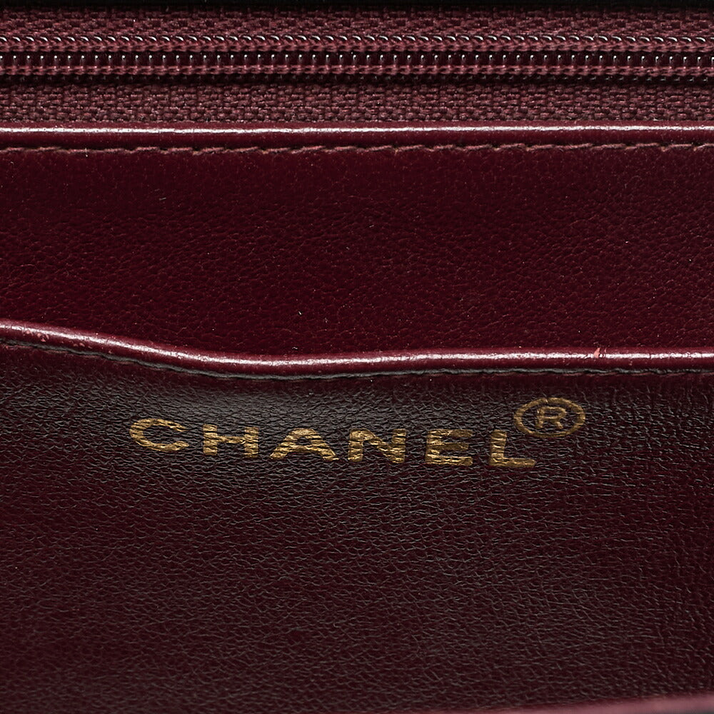 CHANEL Chain Shoulder Bag Deca Matrasse 34cm Single Flap Lambskin Black Gold-Tone Hardware, Pre-Owned