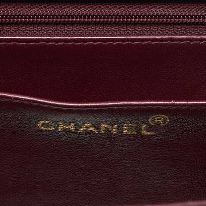 CHANEL Chain Shoulder Bag Deca Matrasse 34cm Single Flap Lambskin Black Gold-Tone Hardware, Pre-Owned