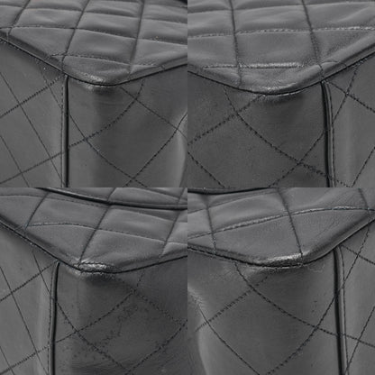 CHANEL Chain Shoulder Bag Deca Matrasse 34cm Single Flap Lambskin Black Gold-Tone Hardware, Pre-Owned