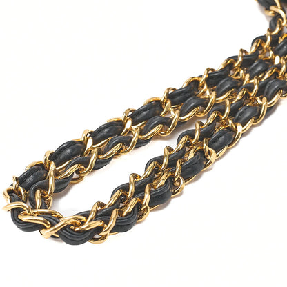 CHANEL Chain Shoulder Bag Matelasse 23cm Single Flap Lambskin Black Gold-Tone Hardware, Pre-Owned