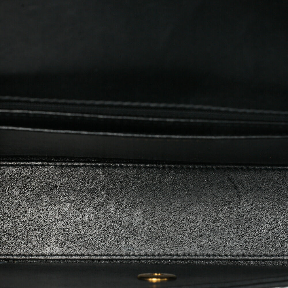 CHANEL Chain Shoulder Bag Matelasse 23cm Single Flap Lambskin Black Gold-Tone Hardware, Pre-Owned