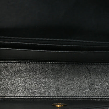 CHANEL Chain Shoulder Bag Matelasse 23cm Single Flap Lambskin Black Gold-Tone Hardware, Pre-Owned