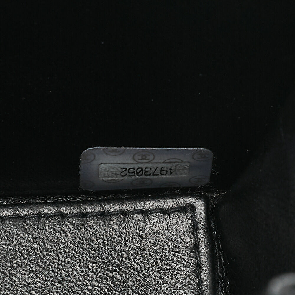 CHANEL Chain Shoulder Bag Matelasse 23cm Single Flap Lambskin Black Gold-Tone Hardware, Pre-Owned