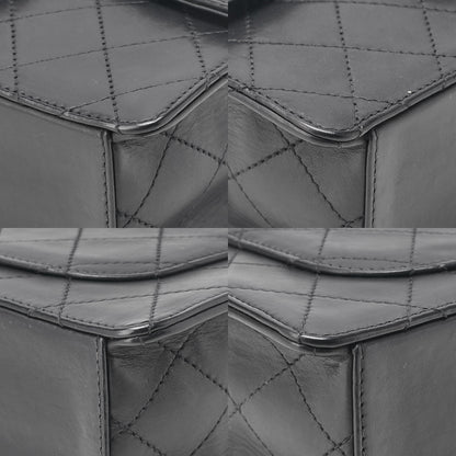 CHANEL Chain Shoulder Bag Matelasse 23cm Single Flap Lambskin Black Gold-Tone Hardware, Pre-Owned