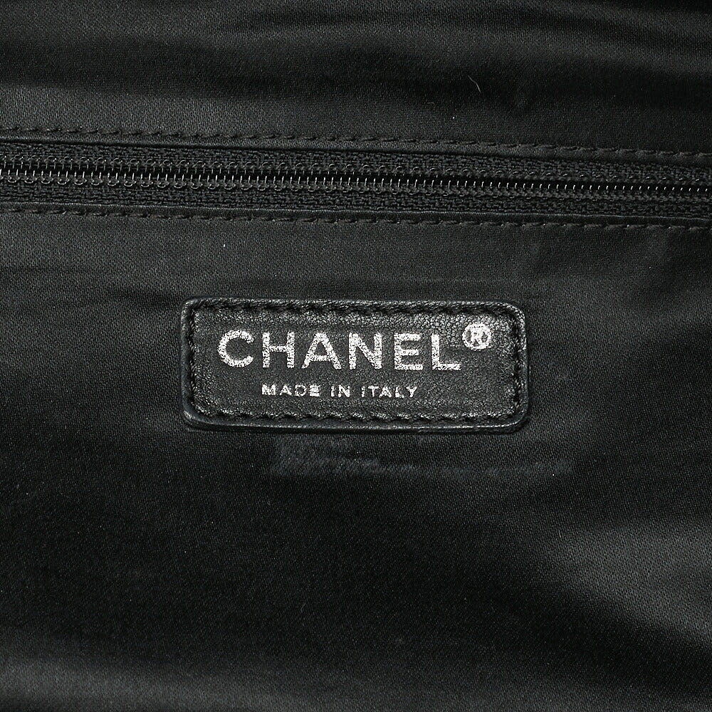 CHANEL ウルトラスティッチ ココマーク ショルダーバッグ ボストン ラムスキン 黒 シルバー金具 中古