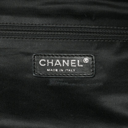 CHANEL ウルトラスティッチ ココマーク ショルダーバッグ ボストン ラムスキン 黒 シルバー金具 中古