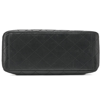 CHANEL One Shoulder Bag Matelasse Turnlock Single Flap Lambskin Black Gold-Tone Hardware, Pre-Owned