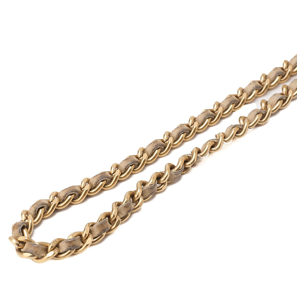 CHANEL Shoulder Bag Chocolate Bar Lambskin x Enamel Beige x Black Gold-Tone Hardware, Pre-Owned