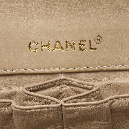 CHANEL Shoulder Bag Chocolate Bar Lambskin x Enamel Beige x Black Gold-Tone Hardware, Pre-Owned