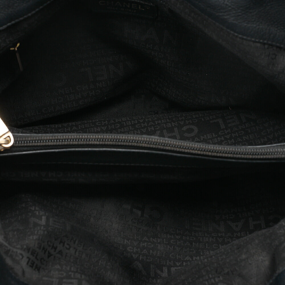 CHANEL Handbag (Removable Handle) Cocomark Caviar Skin Black Gold-Tone Hardware, Pre-Owned