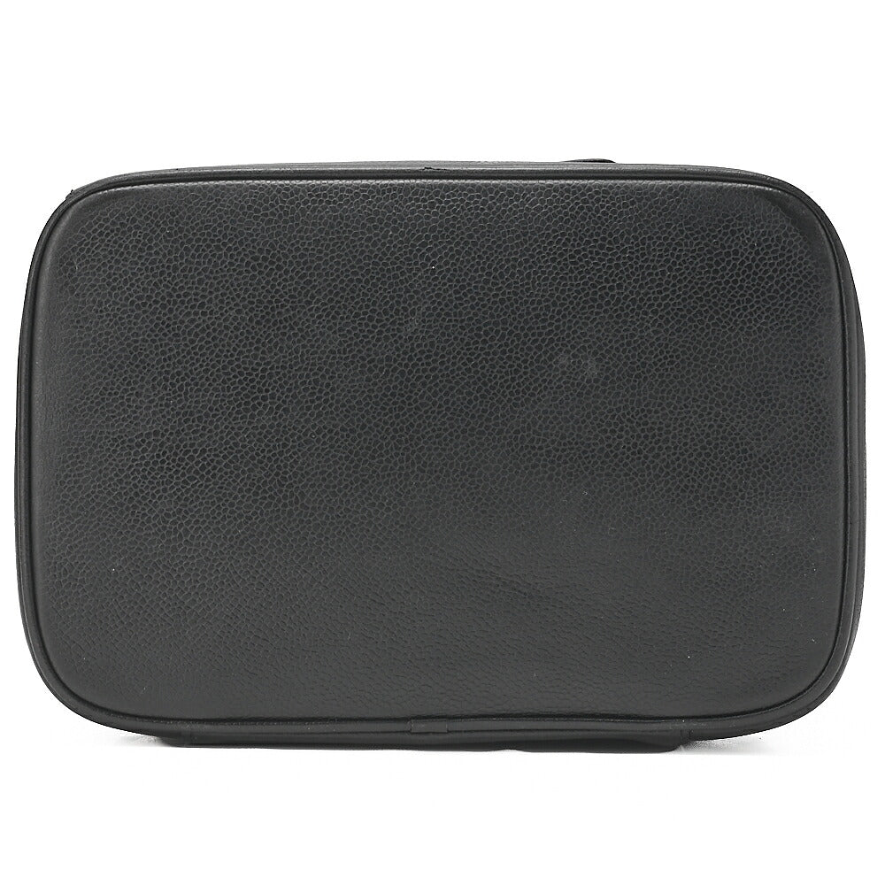 CHANEL Shoulder Bag Cocomark Vanity 2way Caviar Skin Black Gold-Tone Hardware, Pre-Owned