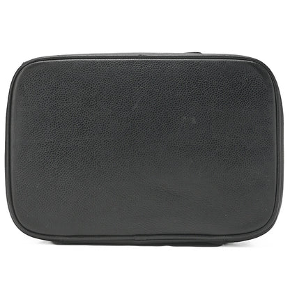 CHANEL Shoulder Bag Cocomark Vanity 2way Caviar Skin Black Gold-Tone Hardware, Pre-Owned