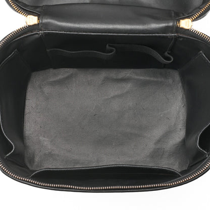 CHANEL Shoulder Bag Cocomark Vanity 2way Caviar Skin Black Gold-Tone Hardware, Pre-Owned