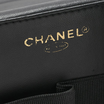 CHANEL Shoulder Bag Cocomark Vanity 2way Caviar Skin Black Gold-Tone Hardware, Pre-Owned