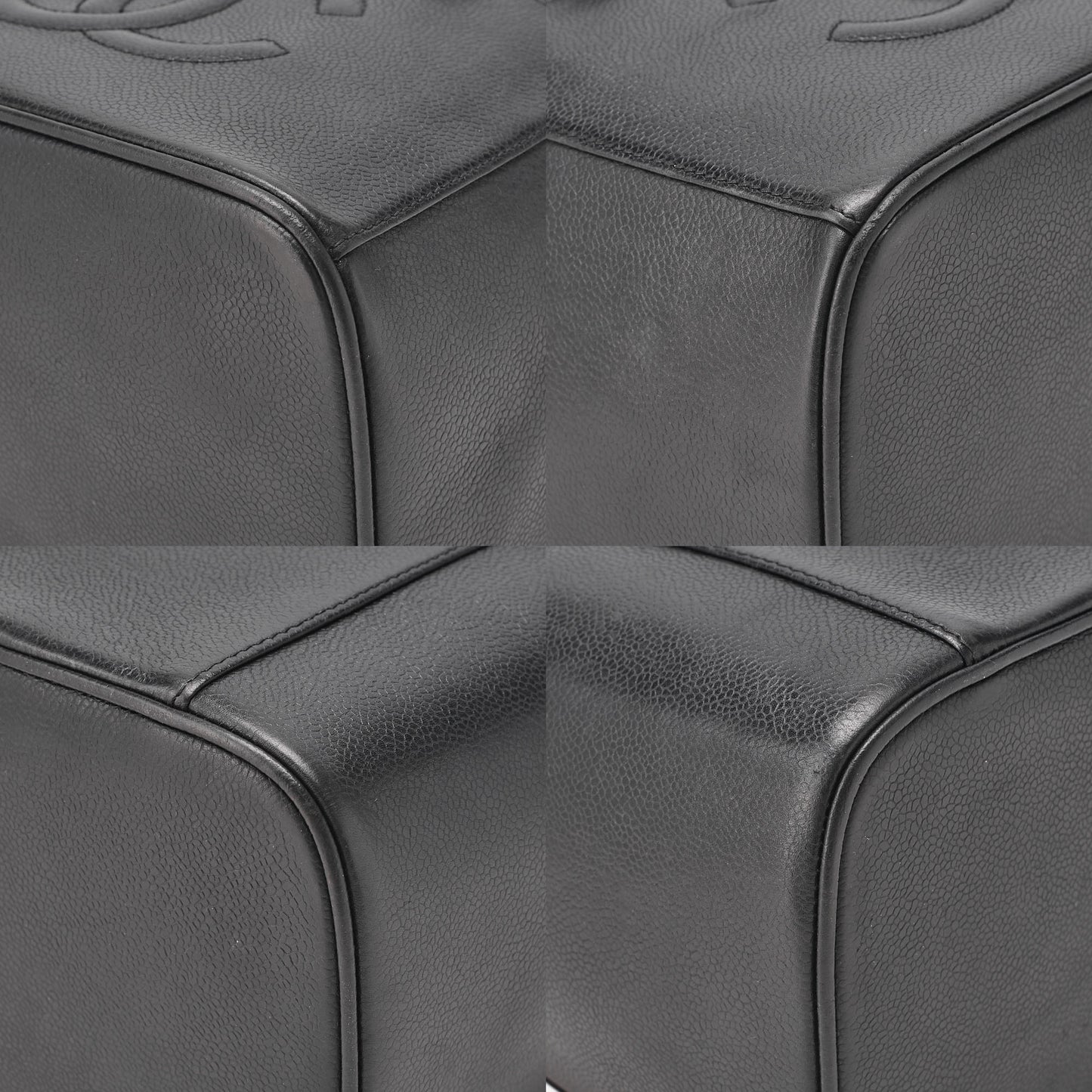 CHANEL Shoulder Bag Cocomark Vanity 2way Caviar Skin Black Gold-Tone Hardware, Pre-Owned