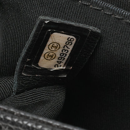 CHANEL Boy Chanel V-Stitch Chain Shoulder Bag Caviar Skin Black Gold-Tone Hardware, Pre-Owned