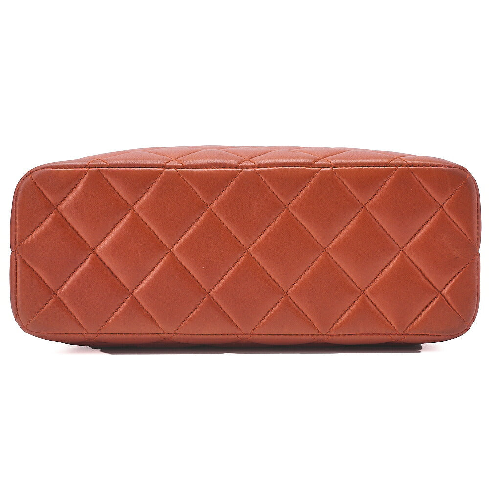 CHANEL Handbag Matrasse Tortoiseshell Chain Tote Lambskin Orange Gold-Tone Hardware, Pre-Owned